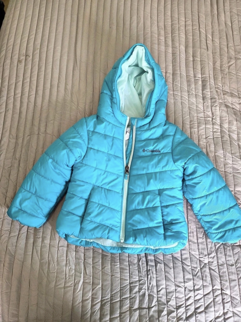 Columbia Powder Lite Hooded Jacket Puffer Blue 3T
